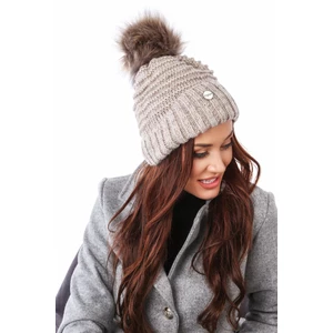 Winter beanie with cappuccino ribbing