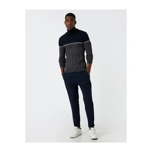 Koton Turtleneck Knitwear Sweater Color Block