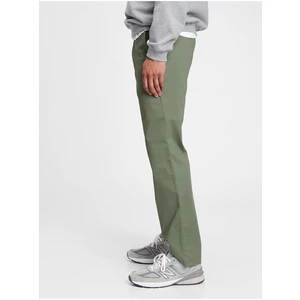 Zelené pánské kalhoty modern khakis in straight fit with GapFlex