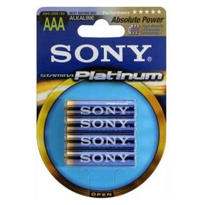 Alkalická mikrotužková baterie AAA (R03), SONY AM4PTB4D Stamina Platinum, 4 kusy
