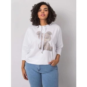 Women´s white blouse with an application of rhinestones