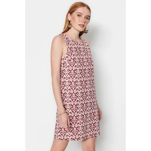 Trendyol Multicolored, Straight-cut Mini-Woven Sleeveless Patterned Dress