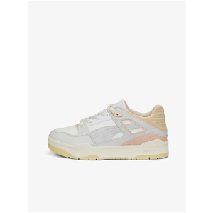 Grey-Beige Women's Leather Sneakers with Suede Details Puma - Women