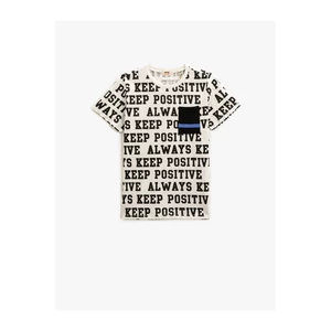 Koton Boys' Printed T-Shirt Short Sleeve Pocket Detailed