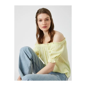 Koton Off-the-Shoulder Blouse with Short Balloon Sleeves