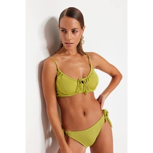 Trendyol Green Underwire Binding Glittery Glitter Bikini Top