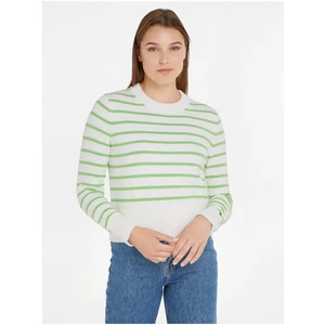 Green-cream women's striped sweater Tommy Hilfiger - Women