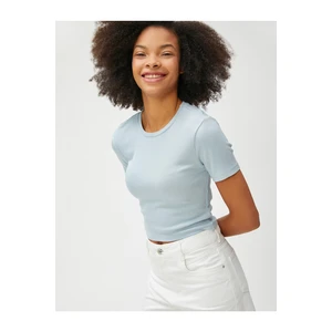 Koton Crop T-Shirt Viscose Short Sleeves Crew Neck