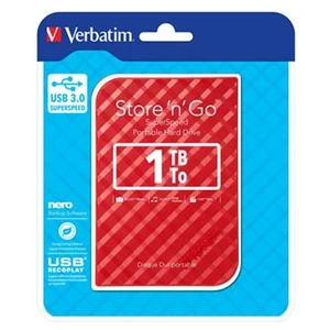 Verbatim externí pevný disk, Store N Go, 2.5", USB 3.0 (3.2 Gen 1), 1TB, 53203, červený