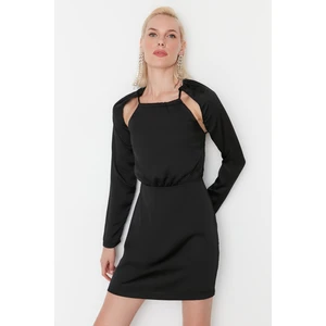 Trendyol Weave Black Satin Evening Dress