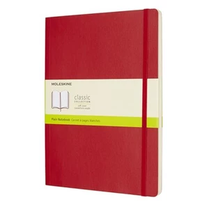 Moleskine Zápisník červený XL, čtverečkovaný, měkký