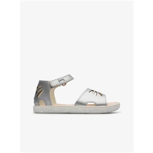 Holčičí kožené sandály ve stříbré barvě Camper - Holky