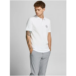 Bílé polo tričko Jack & Jones Shark - Pánské