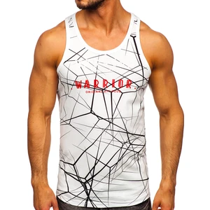 Bílé pánské tílko s potiskem tank top Bolf 14845