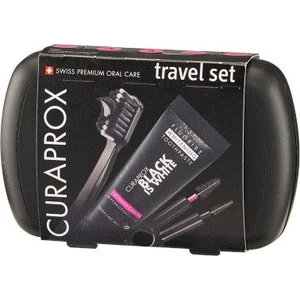 Curaprox Limited Edition Black is White cestovní sada (na zuby, jazyk a dásně)