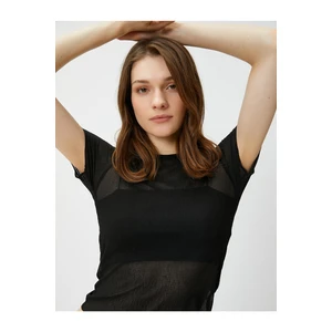 Koton Short Sleeved Sheer T-Shirt