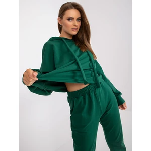 Basic dark green tracksuit with oversize sweatshirt