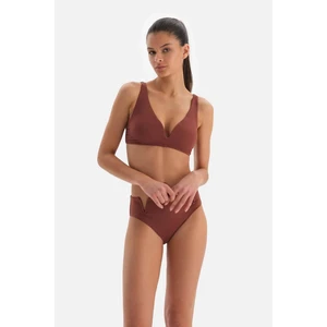 Dagi Brown Triangle Wide V Wire Strand Bikini Top
