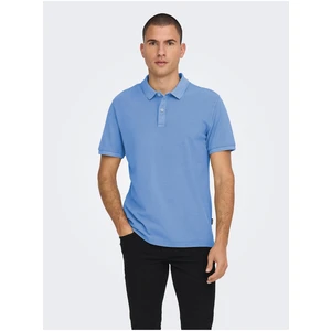 Blue Men Basic Polo T-Shirt ONLY & SONS Travis - Men