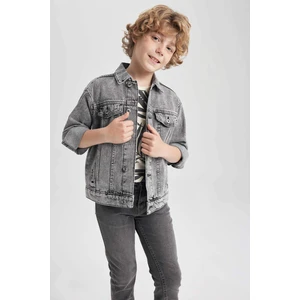 DEFACTO Boy Polo Collar Jean Jacket