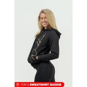 Nebbia Classic Zip-Up Hoodie INTENSE Signature Black/Gold M Fitness sweat à capuche