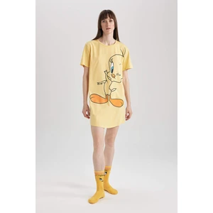 DEFACTO Fall in Love Looney Tunes Licensed Regular Fit Crew Neck Dress