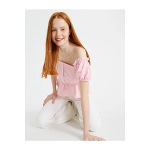 Koton Striped Blouse Balloon Sleeve Cotton