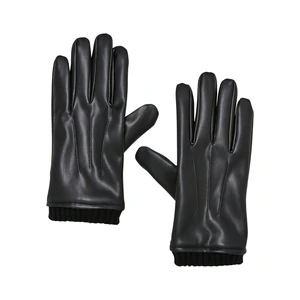 Synthetic leather basic gloves black