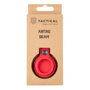 Puzdro Tactical Beam Leather pro Airtag červené puzdro pre AirTag • PU koža • krúžok z nerezovej ocele • patentka na uzavretie