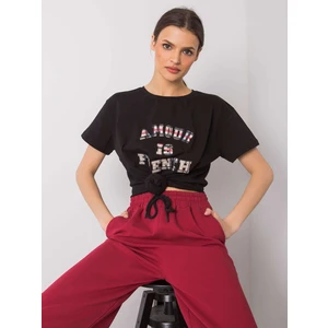 Black women's t-shirt with an inscription