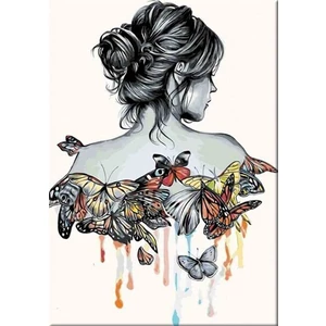Zuty Peinture par numéros Femme Papillon