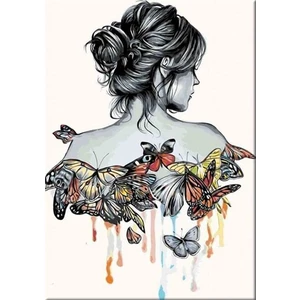Zuty Pictură pe numere Femeie fluture