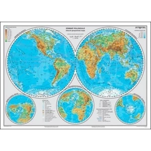 Zemské polokoule obecně geografická mapa [Mapa nástěnná]