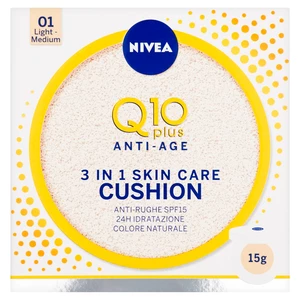 Nivea Q10 Plus Anti-Age hydratační make-up v houbičce vyplňující vrásky odstín 01 Light-Medium 15 g