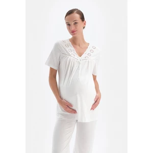 Top pigiama da donna  Dagi 22SW75016BD_BY/WHITE