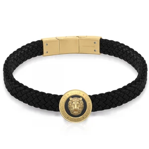 Guess Pánský kožený náramek Lion King JUMB01312JWYGBKT/U