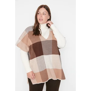 Trendyol Curve Plus Size Sweater Vest - Multi-color - Oversize