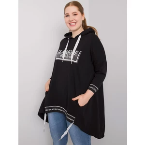 Women's black hooded sweatshirt and pocket