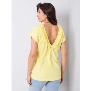 Yellow blouse with a neckline on the back