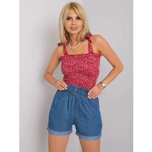 RUE PARIS Dark blue shorts with swivel pants