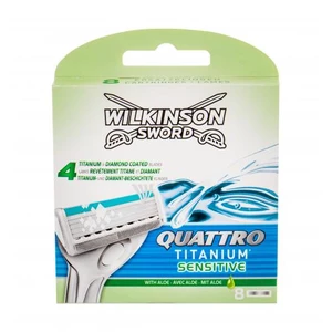 Wilkinson Sword Quattro Titanium Sensitive 8 ks náhradní břit pro muže