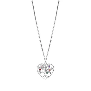 Lotus Silver Krásny strieborný náhrdelník Strom života s farebnými zirkónmi LP3199-1 / 1 (retiazka, prívesok)
