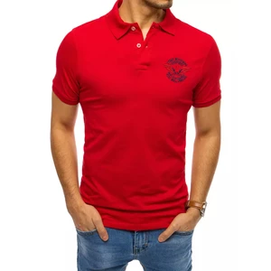 Red men's polo shirt with embroidery Dstreet PX0469