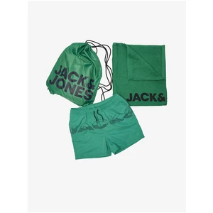 Jack & Jones Men's Swimwear, Towel & Backpack Set in Jack & Jon Green - Men's