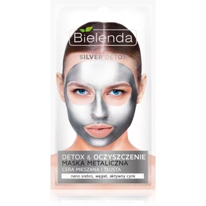 Bielenda Metallic Masks Silver Detox detoxikačná a čistiaca maska pre mastnú a zmiešanú pleť 8 g