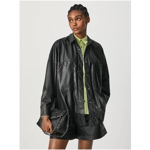 Black Women's Leatherette Shirt Pepe Jeans Carla - Women