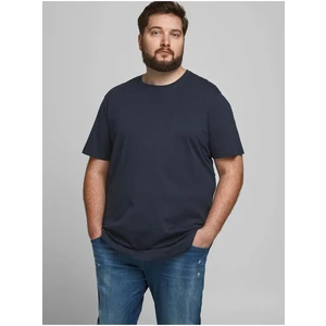 Jack&Jones PLUS Pánské triko JJENOA Long Line Fit 12184933 Navy Blazer 3XL