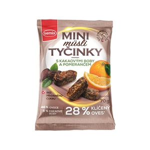 Semix Mini Müsli tyčinky s kakaovými boby a pomerančem bez lepku 70 g