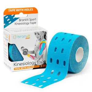 BronVit Sport Kinesio tape dierovaný svetlomodrá 5cm x 5m