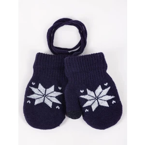 Yoclub Kids's Boys' 1-Finger Mittens Touchscreen Gloves RED-0020C-AA1C-003 Navy Blue